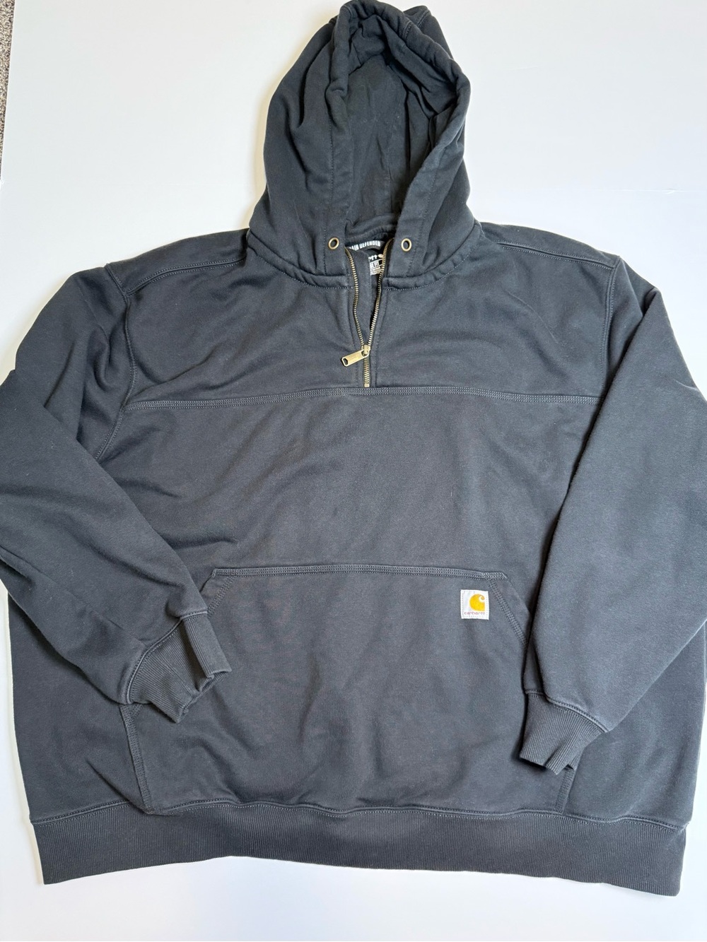 Carhartt Rain Defender Men’s Black Fleece 1/4 Zip Pullover Hoodie Big & Tall 4XL